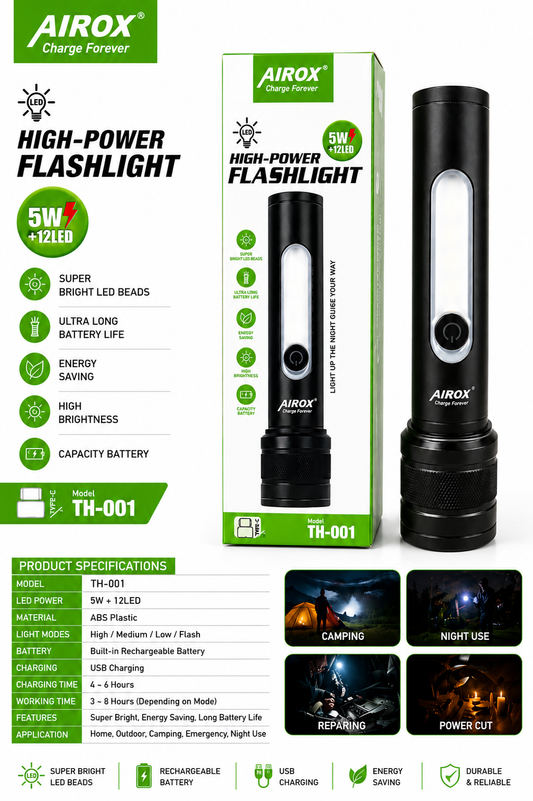 TH001 5W Torch - Bright Light, Durable Design