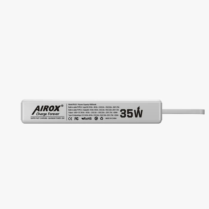 Airox PB26 Fast Charging 35 Watt Powerbank 18k-mAh