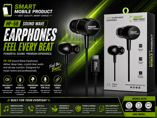 🎧 Airox HF-58 Sound Wave Earphones Type C