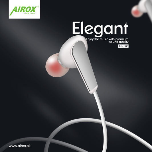 Airox High Quality HF20 Super Bass Elegant Handsfree 8600 pin for Android