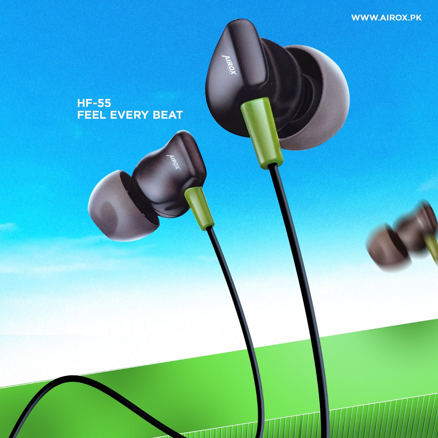 AIROX HF-55 Sound Wave Earphones – 3.5mm